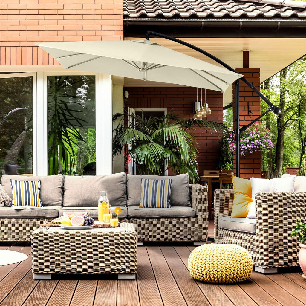 Milano 2.2 Metre Square Outdoor Cantilever Umbrella - Various Colours