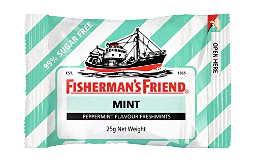 Box Of  Fisherman'S Friend Peppermint Sugar Free, Peppermint Flavour Fresh Mints,, 25 G, Peppermint Sugar Free