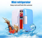 Vnikue 4L Mini Refrigerator For Car Home Office, Electric Cooler/Warmer 6 Cans Portable Fridge - Food Grade Material, Energy-Saving, Low Noise Insulation For Drinks Cosmetics Medical And Milk