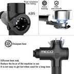 Meco 20 Speed Led Touch Screen Muscle Massage Gun Massager Booster Percussion 2500Mah+Carry Bag Au Plug
