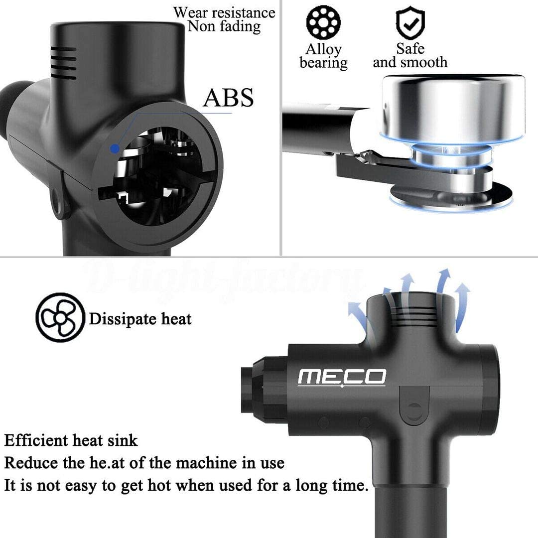 Meco 20 Speed Led Touch Screen Muscle Massage Gun Massager Booster Percussion 2500Mah+Carry Bag Au Plug
