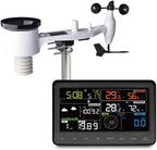 Ecowitt Wh2910C Wi-Fi Weather Station Color Display With Wireless Outdoor Solar Powered 7-In-1 Weather Sensor Home Weather Forecast Station
