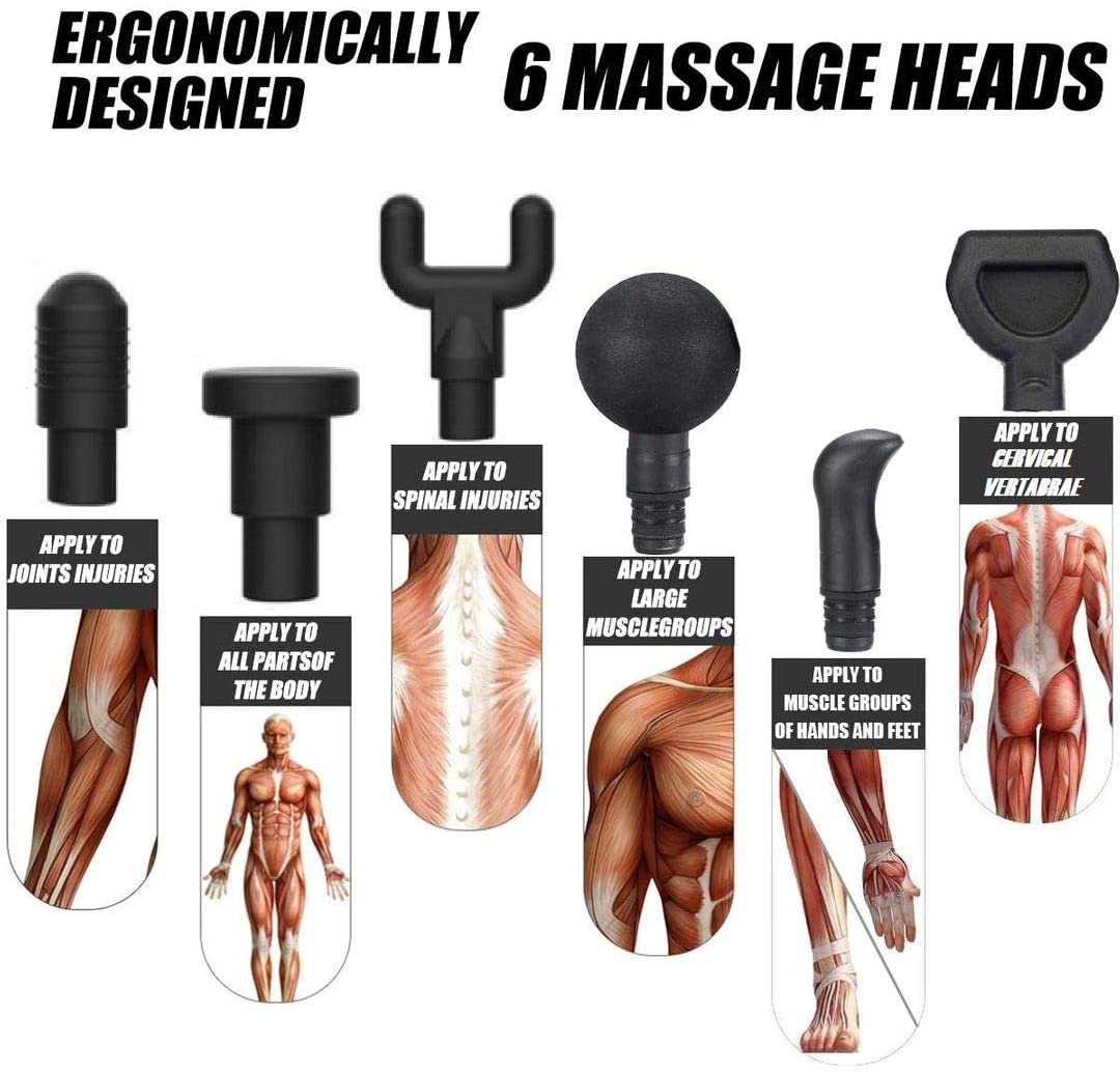 Meco 20 Speed Led Touch Screen Muscle Massage Gun Massager Booster Percussion 2500Mah+Carry Bag Au Plug