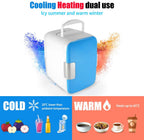 Vnikue 4L Mini Refrigerator For Car Home Office, Electric Cooler/Warmer 6 Cans Portable Fridge - Food Grade Material, Energy-Saving, Low Noise Insulation For Drinks Cosmetics Medical And Milk