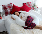 Pharmedoc Pregnancy Pillow With Jersey Cover, U Shaped Full Body Pillow (White)