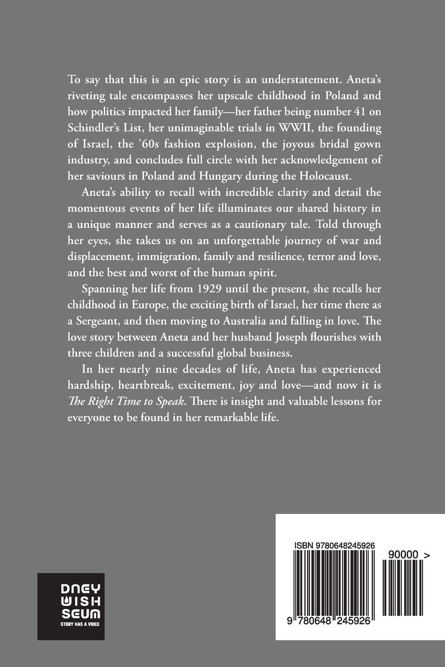 The Right To Time to Speak By Anetta Weinreich