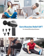 Renpho Massage Gun Deep Tissue, Portable Massager Gun Deep Tissue Weighted Only 1.5Lbs, Handheld Percussion Massage Gun Muscle For Home Gym Office Post-Workout Recovery Soreness Relief