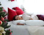 Pharmedoc Pregnancy Pillow With Jersey Cover, U Shaped Full Body Pillow (White)