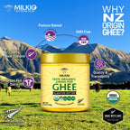 250ml Ghee Butter Organic Grass Fed, Organic Butter Ghee, 250g 100% Organic Grass Fed Ghee USDA MILKIO 250 ML