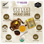 6 x 250ml A2 Ghee, , 250g Pure Ghee Organic Grass Fed, A2 Organic Grass Fed Ghee USDA MILKIO 250 ML x 6