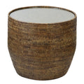 Plantation Side Table With Glass