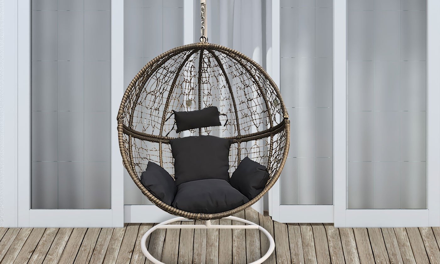 Arcadia Furniture Rocking Egg Chair - Oatmeal And Grey