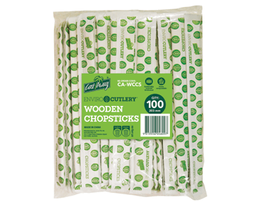 3000 Compostable Strong Sustainable Wrapped Chopsticks 20Cm