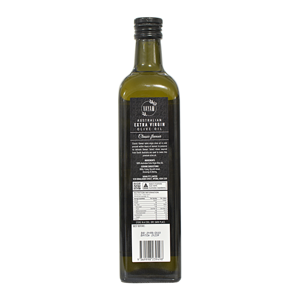 6 x VAYAM Australian Extra Virgin Olive Oil (Classic) 750mL