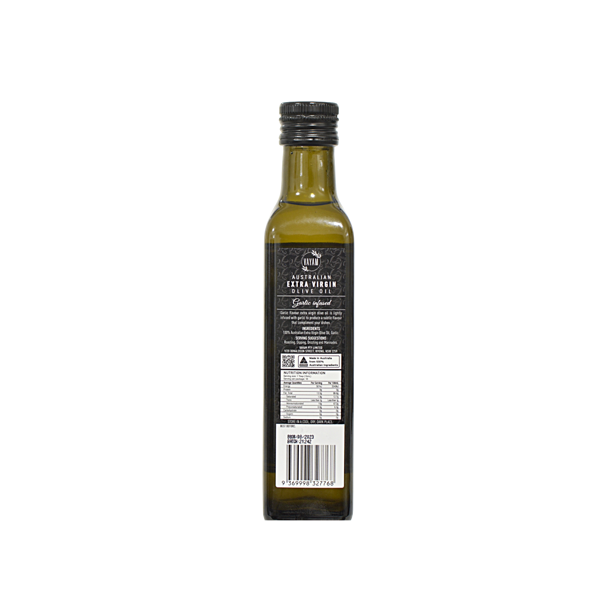 Vayam Garlic Infused Australian Extra Virgin Olive Oil 250mL