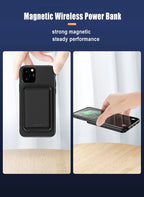 Black Iphone magsafe power bank battery pack wireless charging 5000mah