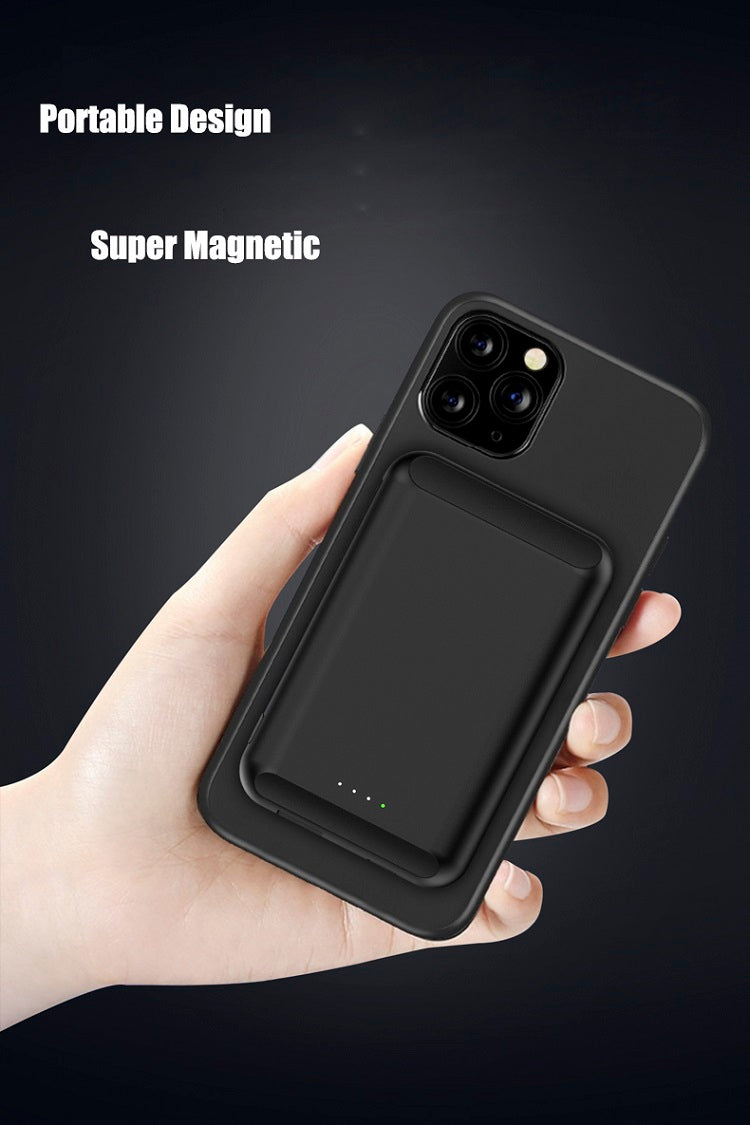 Black Iphone magsafe power bank battery pack wireless charging 5000mah