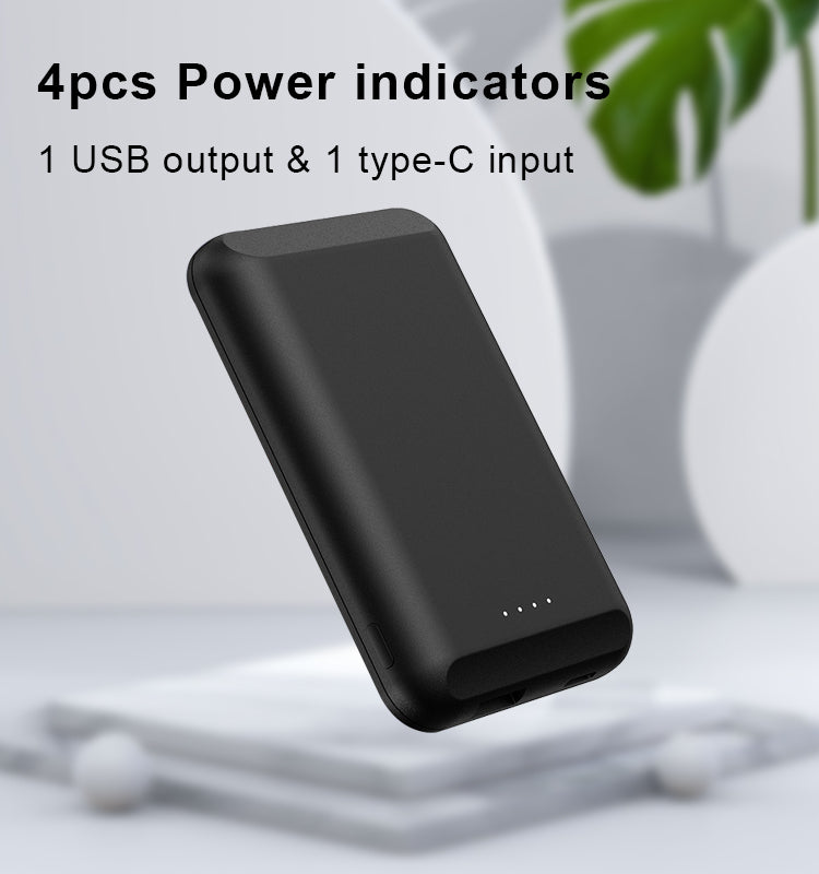 White Iphone magsafe power bank battery pack wireless charging 5000mah
