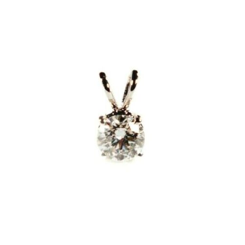Solid White Gold Round Diamond Pendant Claw Set 18Ct Elegant Jewellery