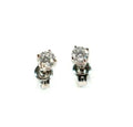 Solid 18Ct Round Diamond White Gold Stud Earrings Claw Set , 1 Pair