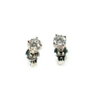 Solid 18Ct Round Diamond White Gold Stud Earrings Claw Set , 1 Pair