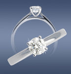 Solid Round Diamond White Gold Solitaire Ring Claw Set Eternity 18Ct Elegant
