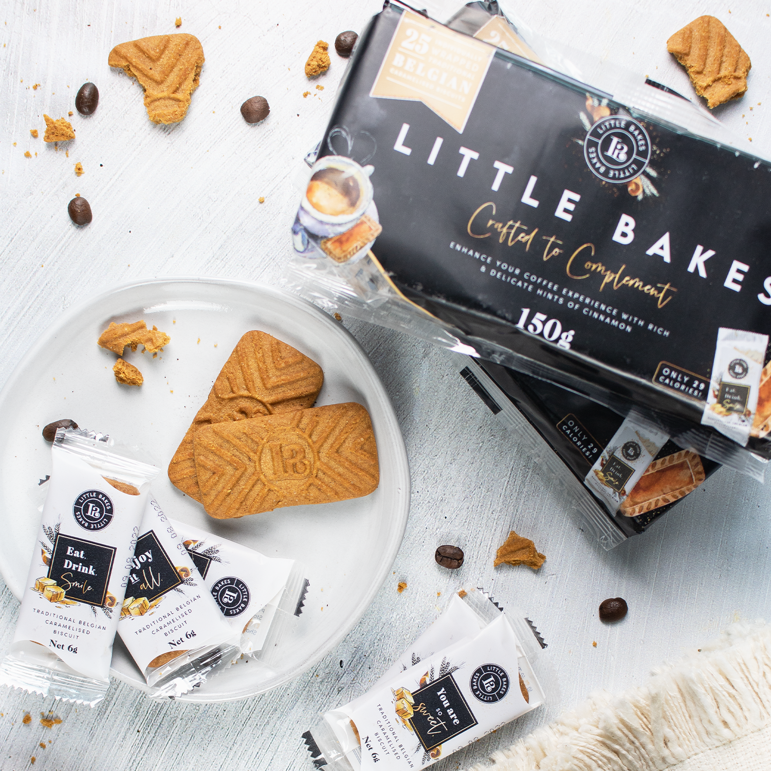 Little Bakes Traditional Belgian Individually Wrapped Caramelised Biscuits x 300 - Lotus Biscoff Replica
