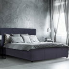 Milano Capri Luxury Gas Lift Bed With Headboard  - Charcoal