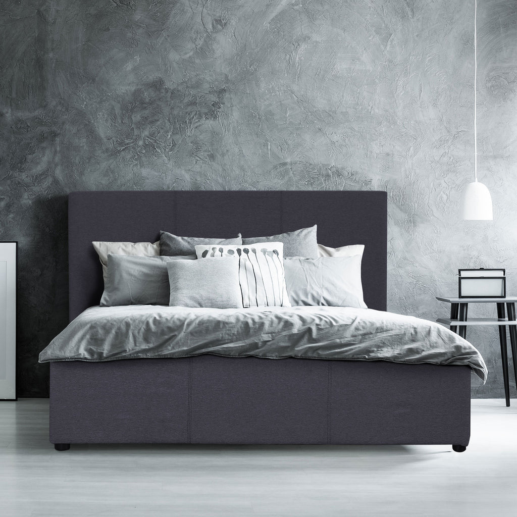 Milano Capri Luxury Gas Lift Bed With Headboard  - Charcoal