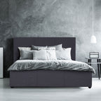 Milano Capri Luxury Gas Lift Bed With Headboard  - Charcoal
