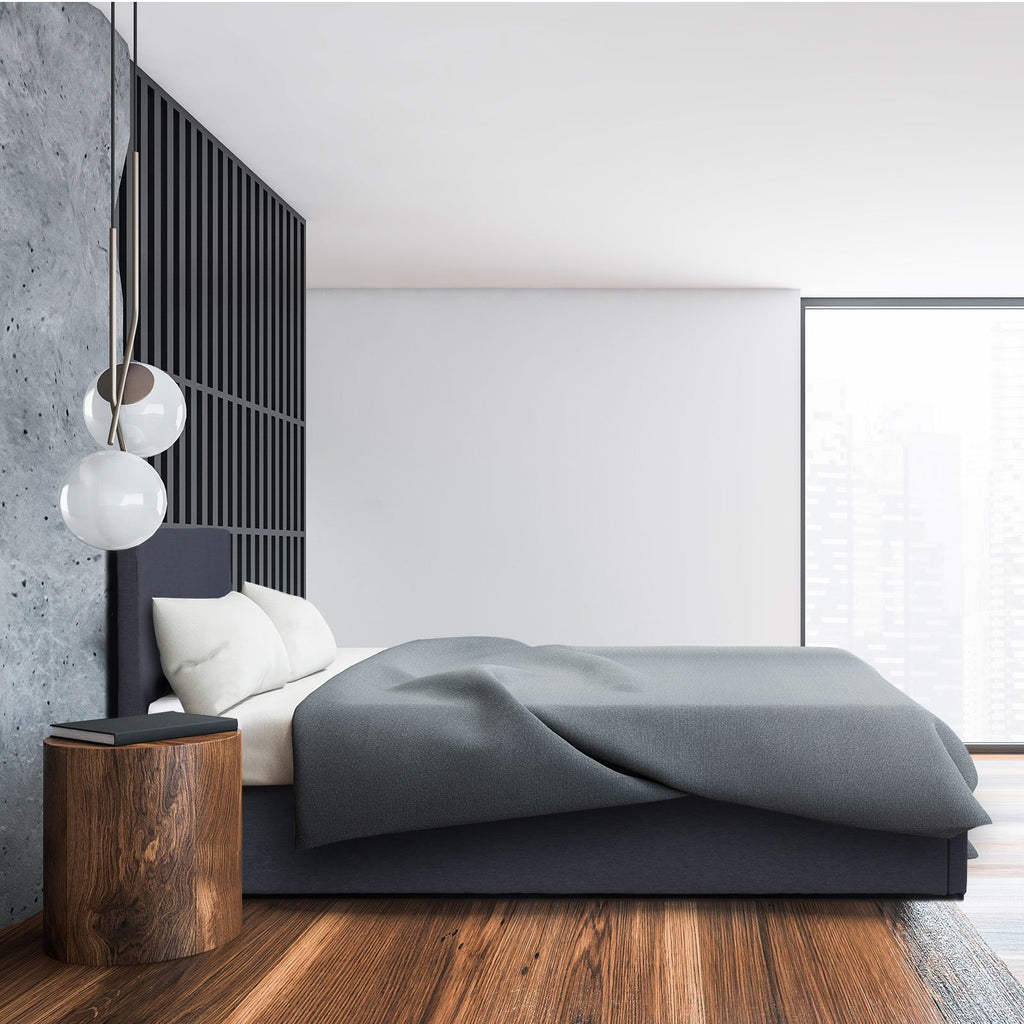 Milano Capri Luxury Gas Lift Bed With Headboard  - Charcoal