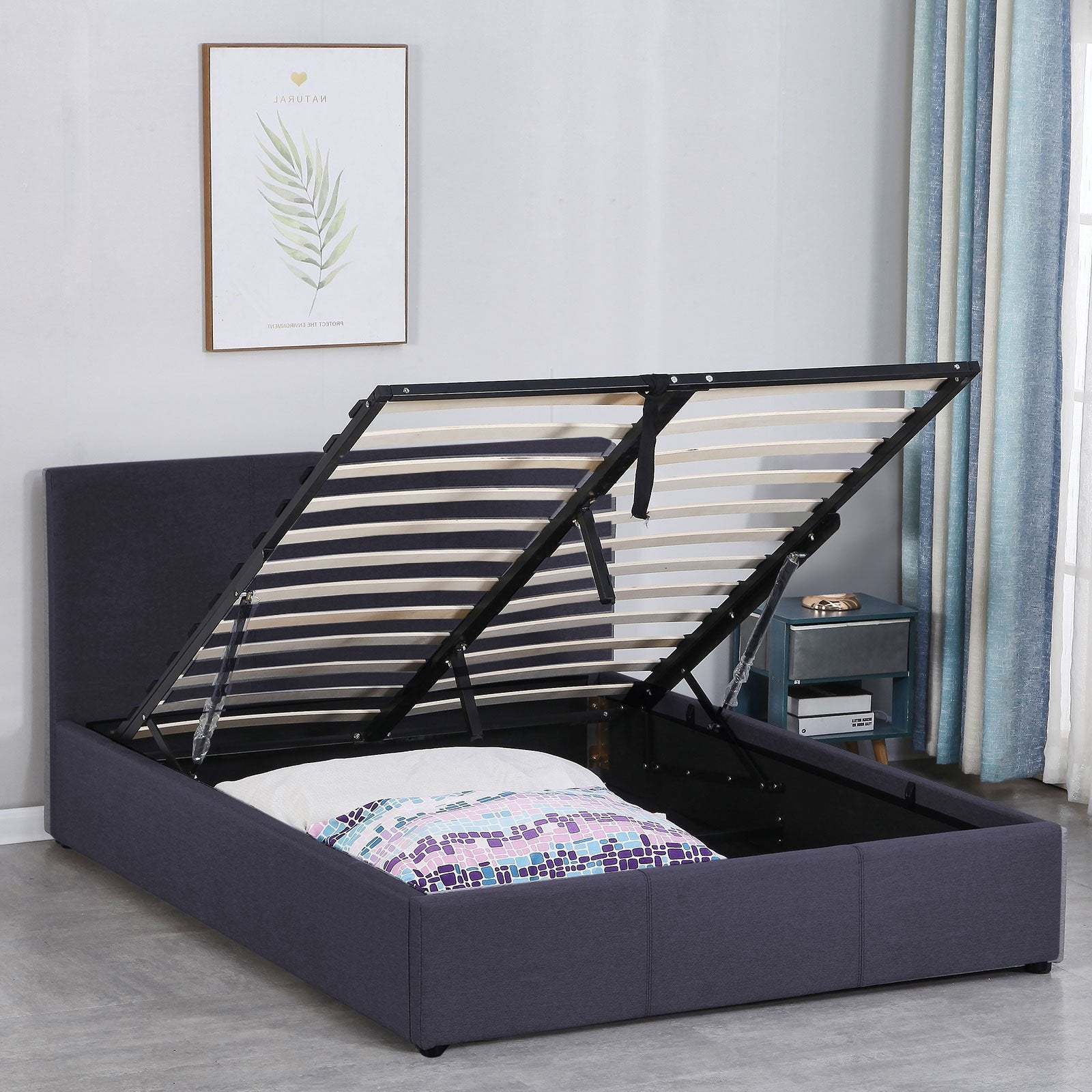 Milano Luxury Gas Lift Bed With Headboard
