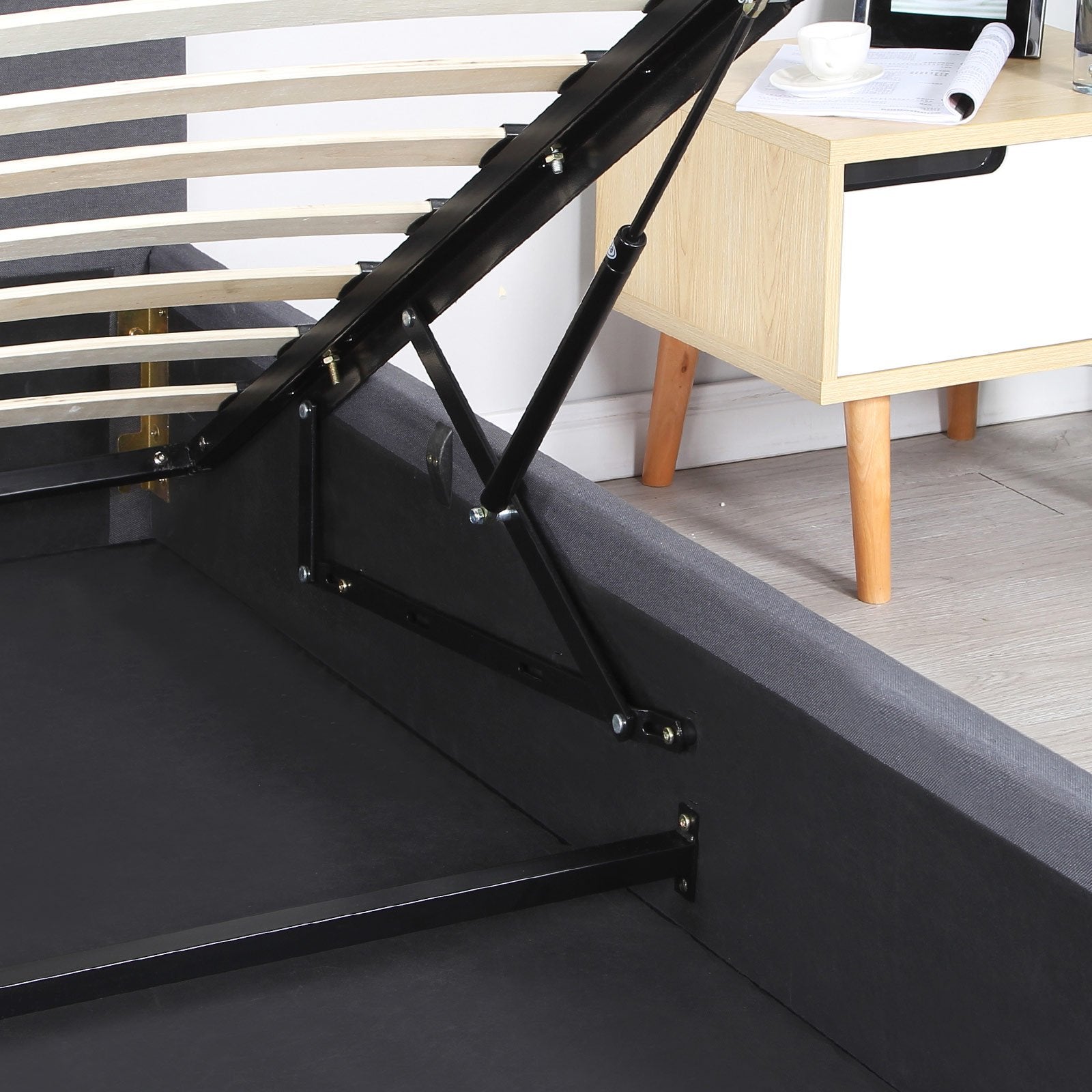 Milano Luxury Gas Lift Bed With Headboard