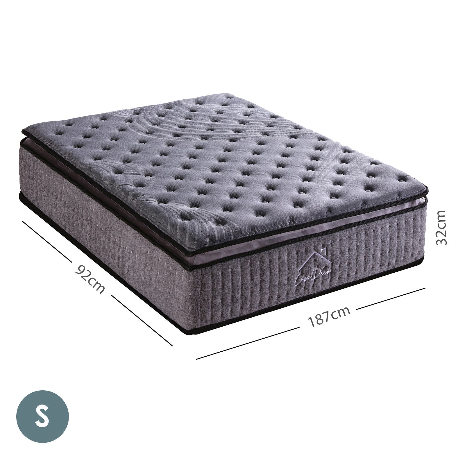 Casa Decor Pillowtop Bamboo Charcoal Pocket Spring Matress