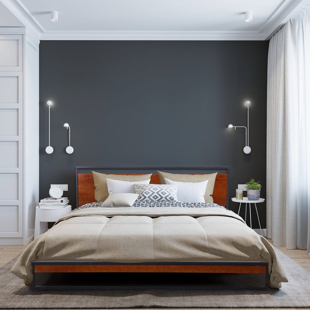 Milano Decor Azure Bed Frame With Headboard €“ Black
