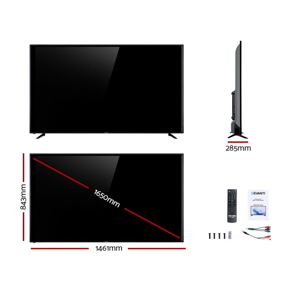 Devanti LED Smart TV 65 Inch 4K UHD LCD TV Television Netflix
