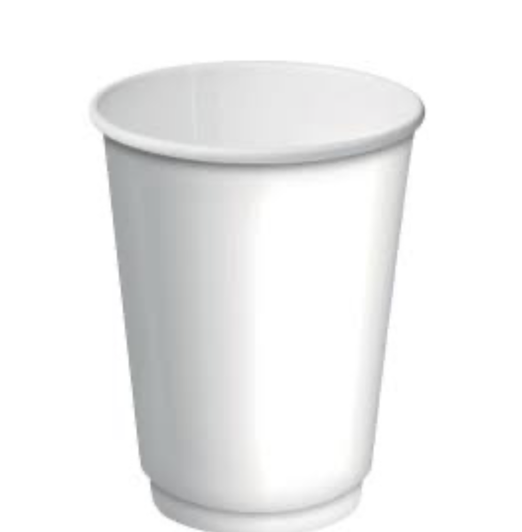 500 Double Wall Paper Walled Hot Cups (Castaway) 355Ml/12Oz