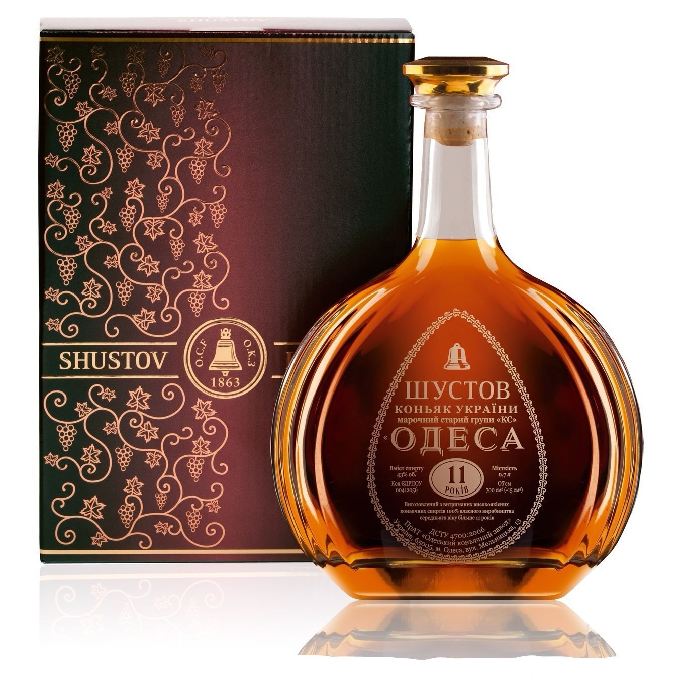 6 x Shustov 11 Yo Odessa Brandy 700Ml 43%