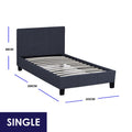 Milano Sienna Luxury Bed With Headboard (Model 2) - Charcoal