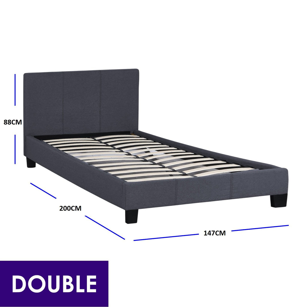 Milano Sienna Luxury Bed With Headboard (Model 2) - Charcoal