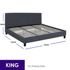 Milano Sienna Luxury Bed With Headboard (Model 2) - Charcoal
