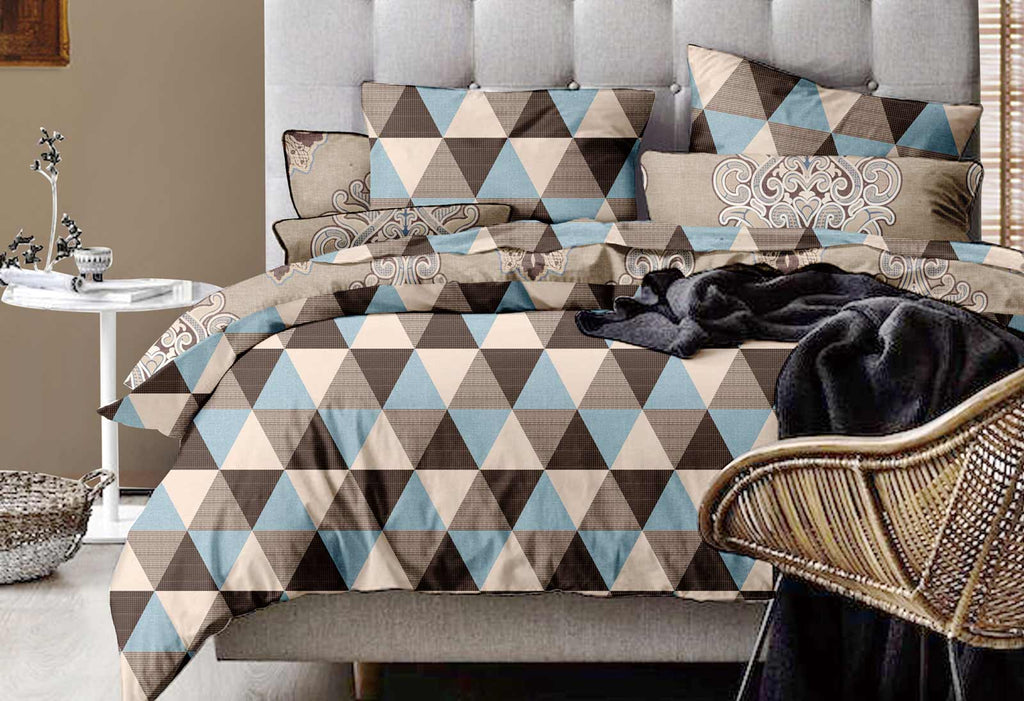 Queen Size Chevron Geo Quilt Cover Set (3PCS)
