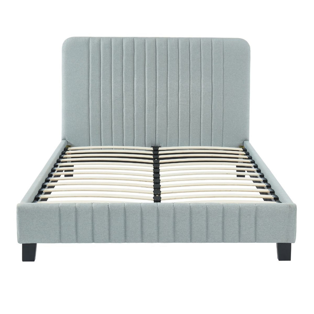 Carlisle Stone Grey Solid Pinewood Bed Frame Queen Size