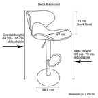 2 X Bela Bar Stool Red