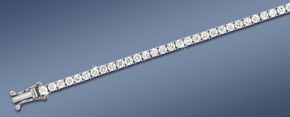 Solid Round White Gold Diamond Tennis Bracelet 18Ct Elegant Jewellery