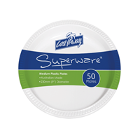 Plates Plastic 230Mm 9  Black Round