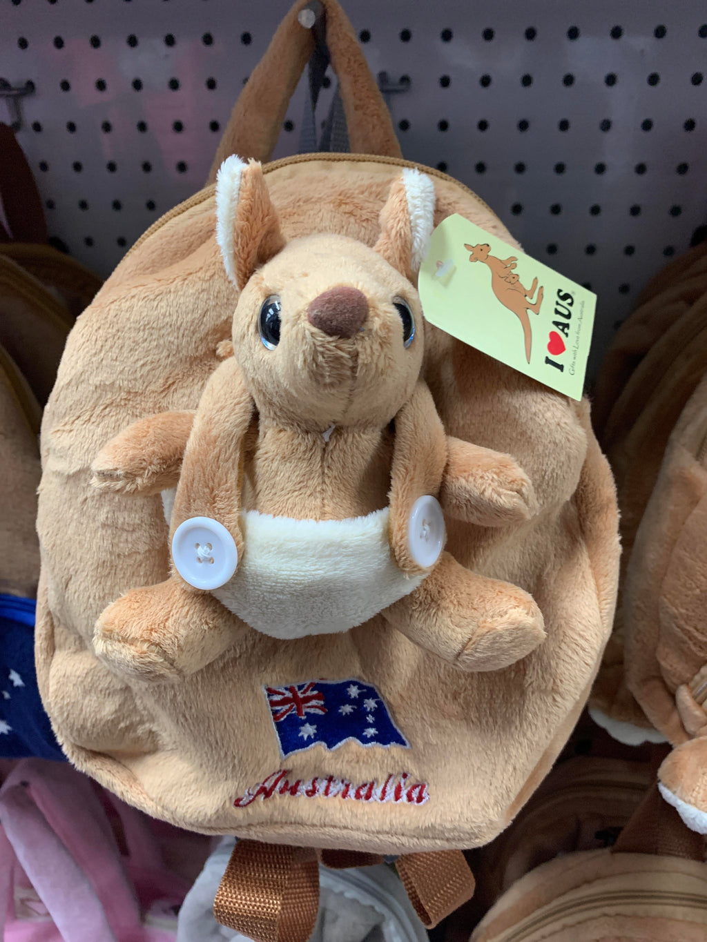 Backpack Kangaroo Australian - I Love Australia Themed 25 Cm Height