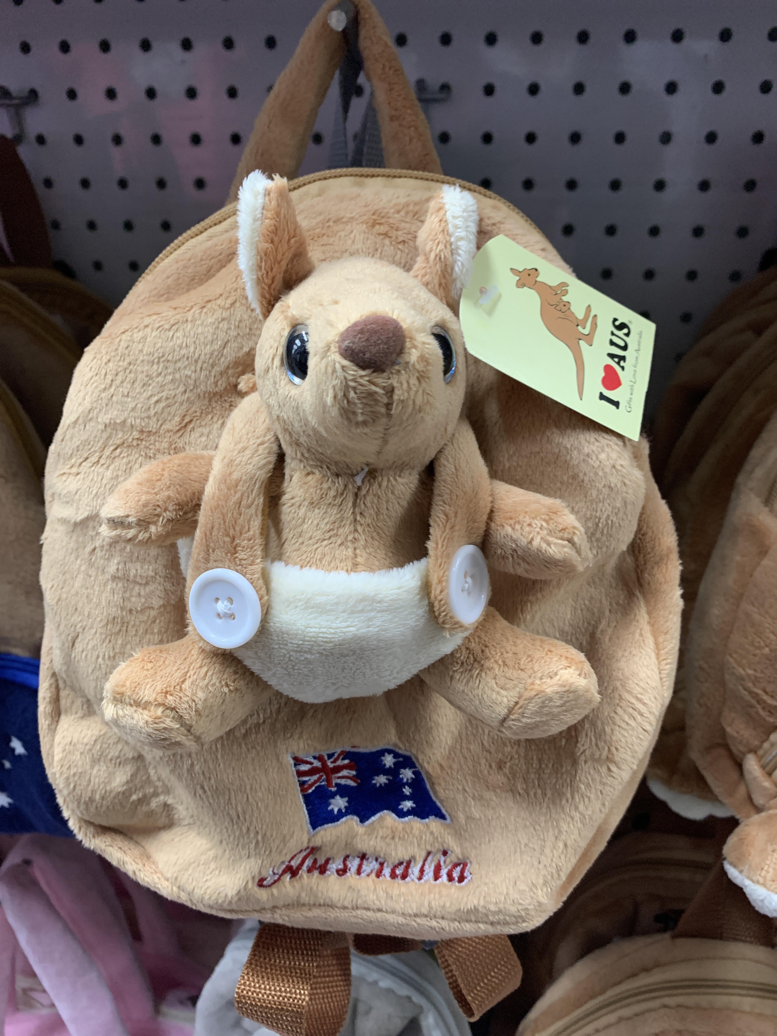 Backpack Kangaroo Australian - I Love Australia Themed 25 Cm Height